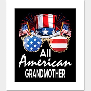 All American Grandmother 4th of July USA America Flag Sunglasses Posters and Art